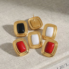 18K Gold Disco Rush Pop Color Statement Stud Earrings