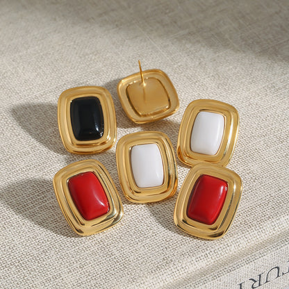 18K Gold Disco Rush Pop Color Statement Stud Earrings