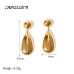 18K Gold Water Drop Dangle Statement Earrings