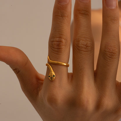 18K Gold Snake Ring