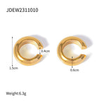18K Gold Minimalist Bling Huggie Earrings Ear Cuffs Set