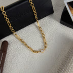 18K Gold One and Only Paperclip Circle Chain Long Necklace