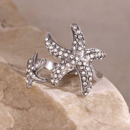 18K Gold Bling Starfish Statement Ring