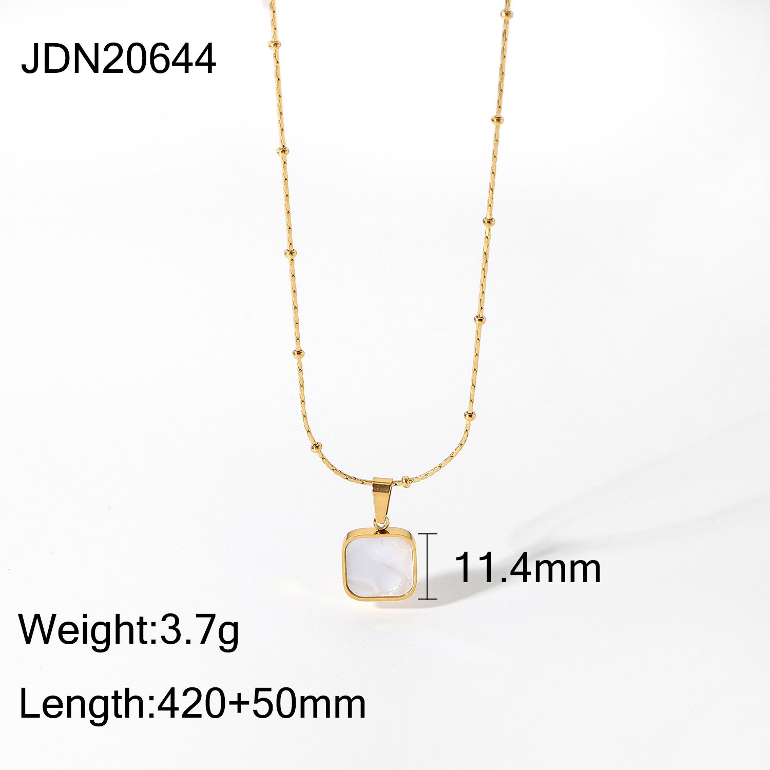 18K Gold Mother of Pearl Dainty Pendant Necklace