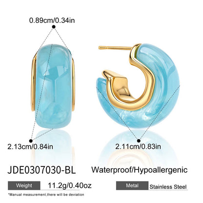 18K Gold Summer Gelato Chunky Hoop Huggie Earrings