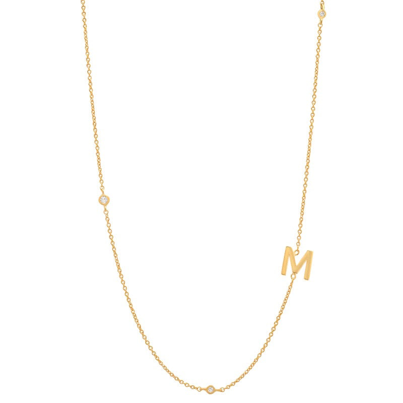 18K Gold Minimalist Starry Initial Choker Necklace