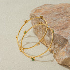 18K Gold Tiny Treasure Statement Slim Bangle Bracelet