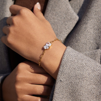 18K Gold Perfect Match Paperclip Chain Dainty Bracelet