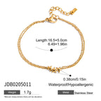 18K Gold Stars Align Dainty Chain Colorful Hearts Bracelet Stack