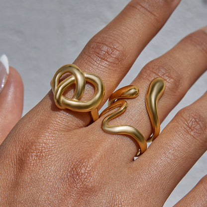 18K Gold Pretzel Statement Ring