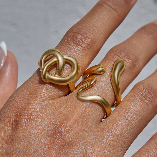 18K Gold Pretzel Statement Ring