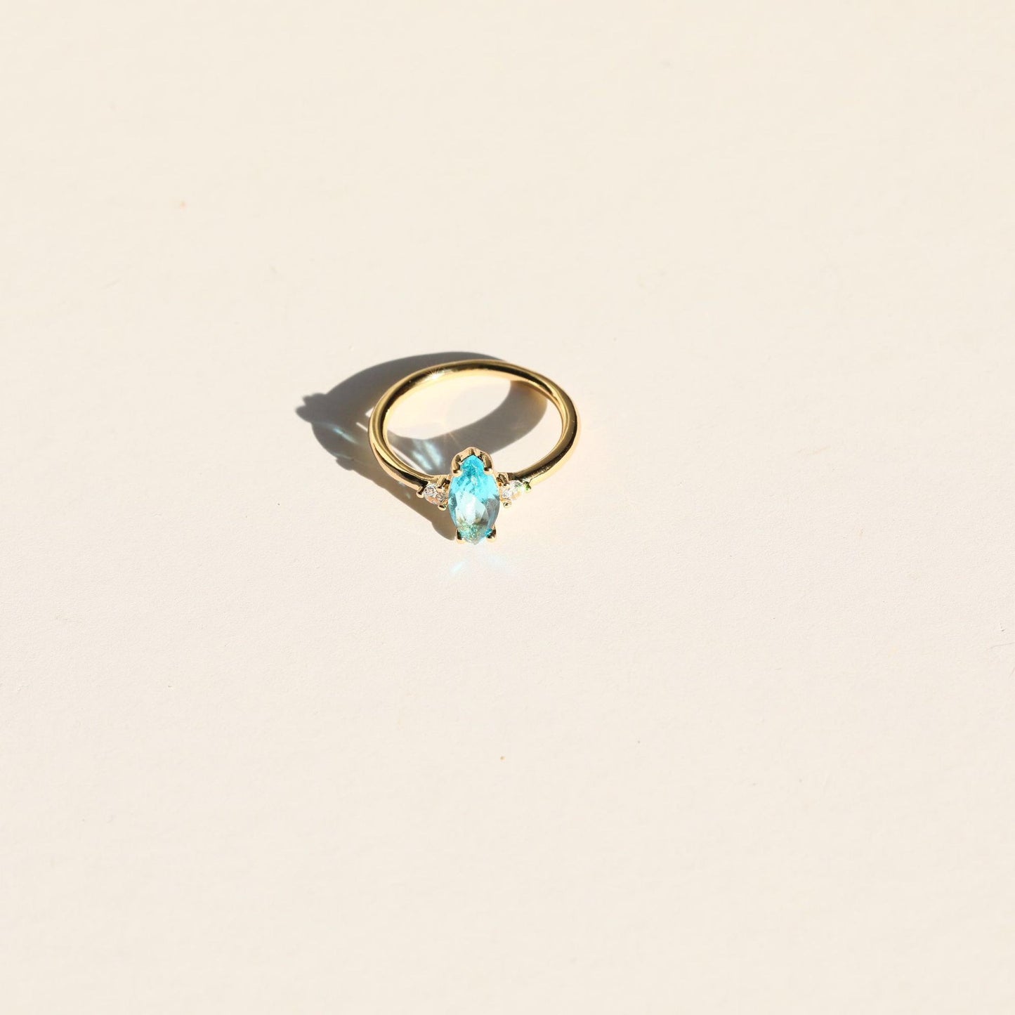 18K Gold Minimalist Birthstone Ring