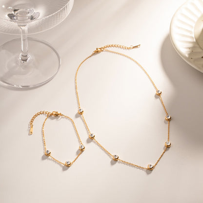 18K Gold Minimal Glow Dainty CZ Chain Necklace