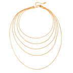 18K Gold Free Spirit Box Chain Layered Necklace
