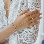 18K Gold Waterproof Aura Tennis Hand Chain Bracelet