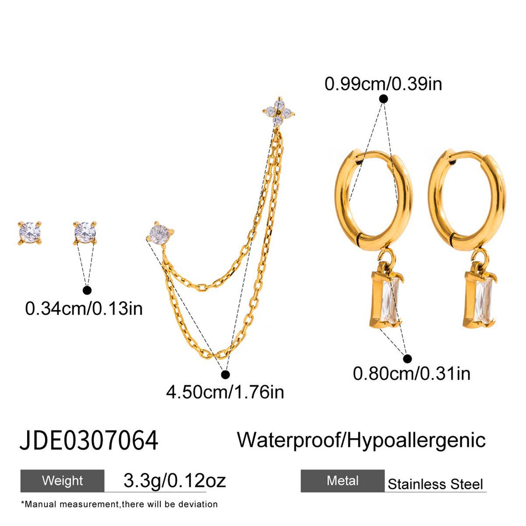 18K Gold Soft Kiss Dainty Huggie Cartilage Earrings Set