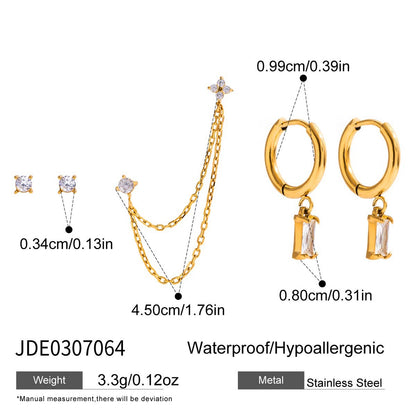 18K Gold Soft Kiss Dainty Huggie Cartilage Earrings Set