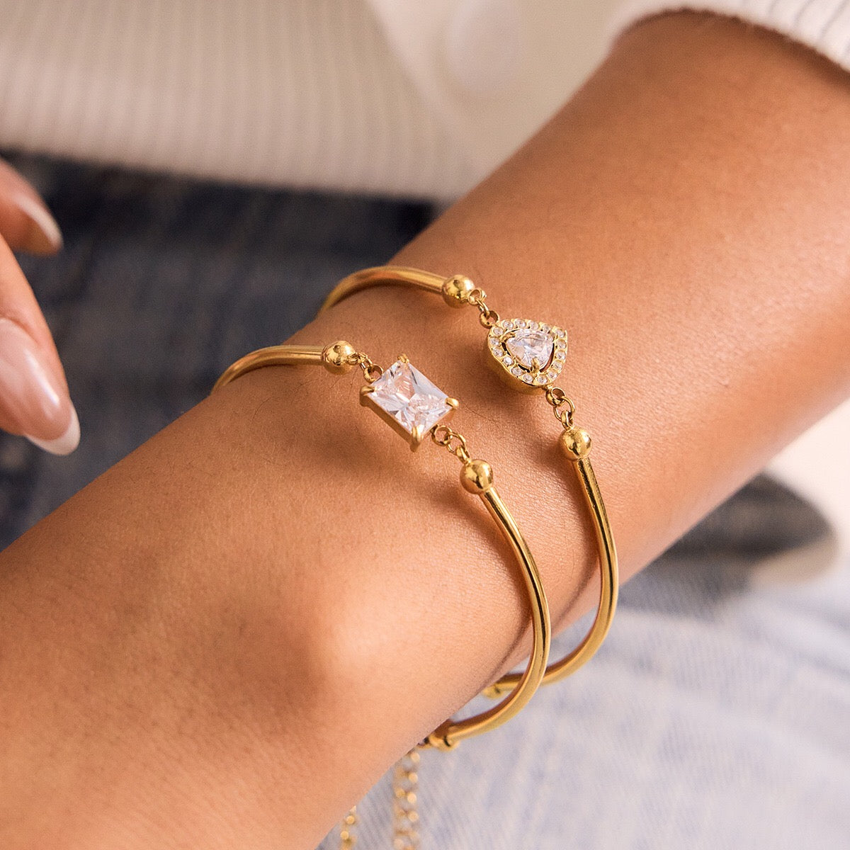 18K Gold Love Me Loud Heart Statement Chain Bracelet