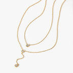 18K Gold Layered Lariat Necklace