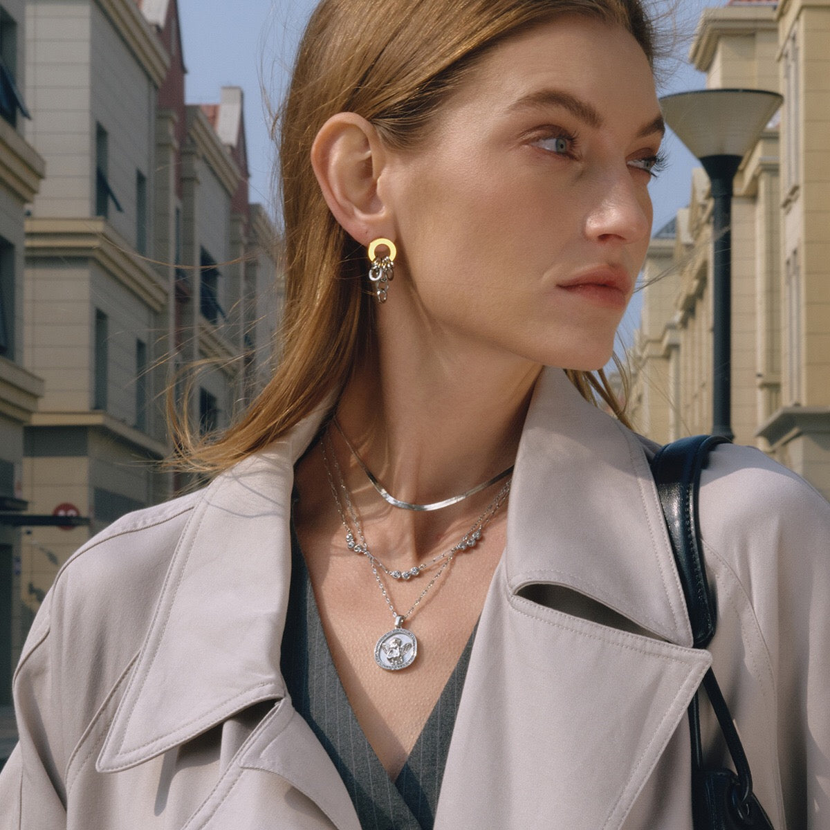 18K Gold Pearl Talk Simple Paper Clip Chain Necklace