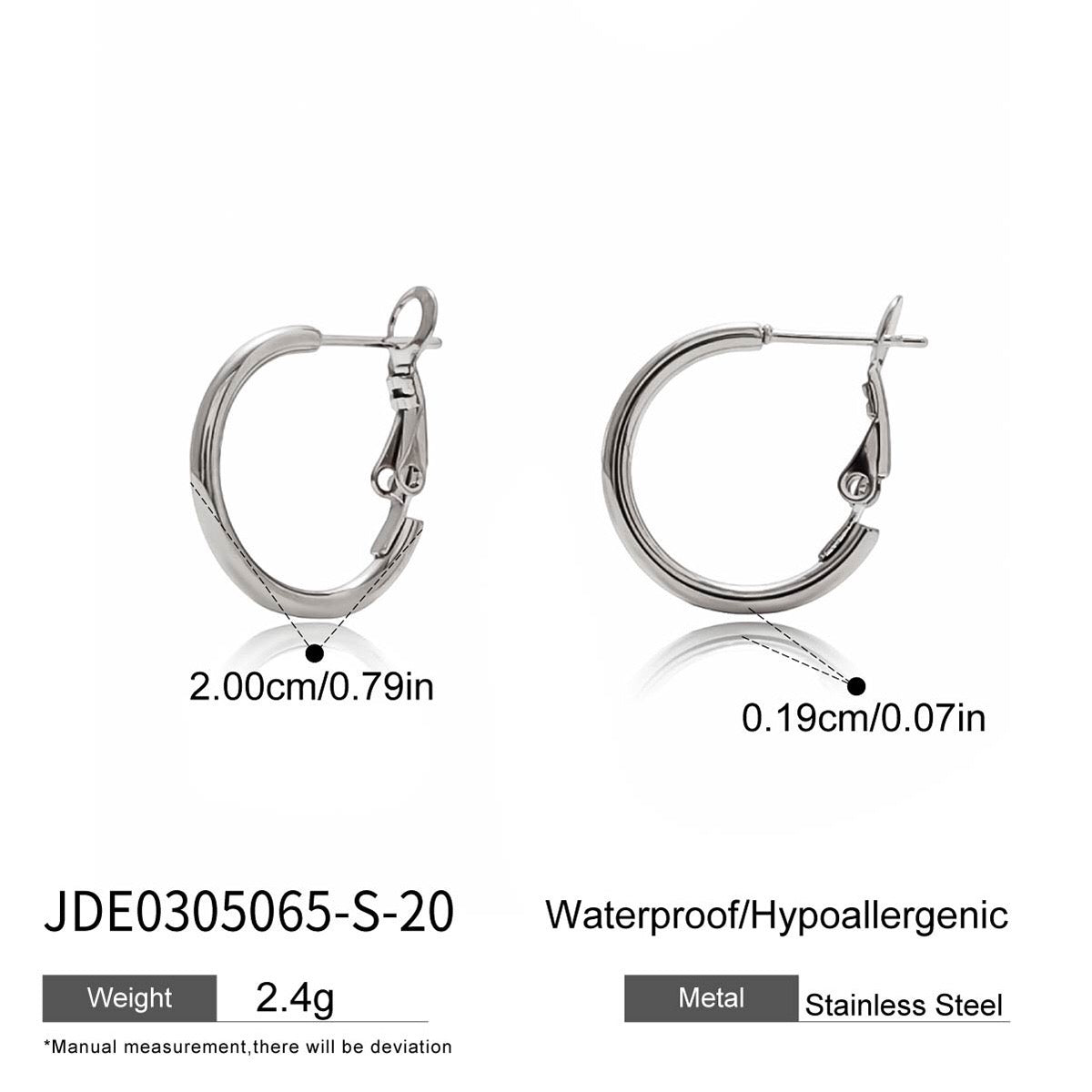 18K Gold and Silver Minimalist Essential Hoop Huggie Earrings
