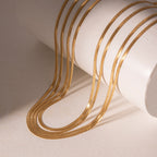 18K Gold Glowing Herringbone Snake Chain Necklace