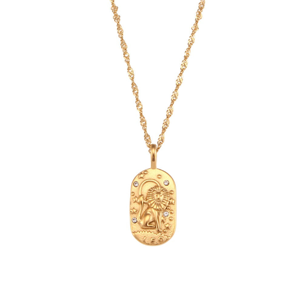 18K Gold Starry Zodiac Pendant Necklace