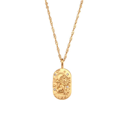 18K Gold Starry Zodiac Pendant Necklace