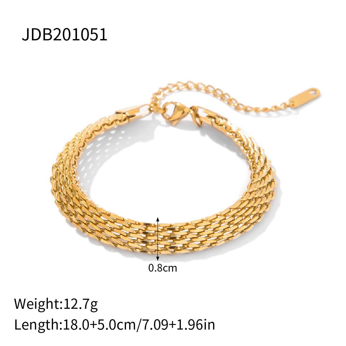 18K Gold Opulence Paperclip Chain Tennis Chunky Statement Bangle Bracelet Stack