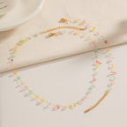 18K Gold Gemstone Crystal Bracelet