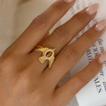 18K Gold Free Spirit Tiger Eye Bird Ring