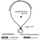 18K Gold Horseshoe Pendant Statement Extra Long Necklace