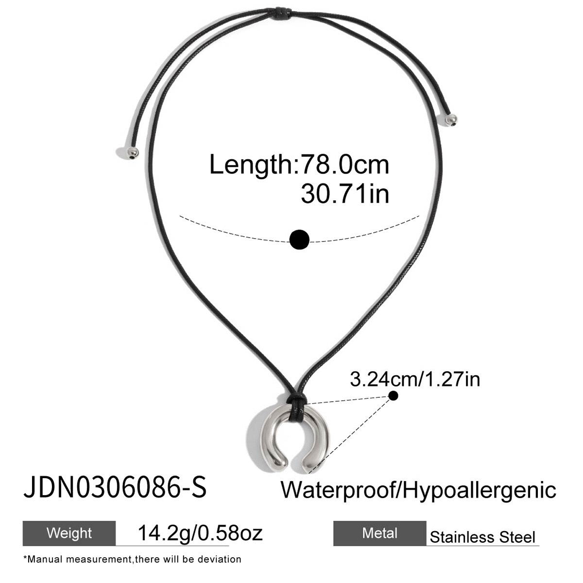 18K Gold Horseshoe Pendant Statement Extra Long Necklace