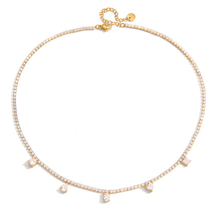 18K Gold Eternal Brilliance Tennis Dainty Choker Necklace