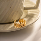 18K Gold Olive Branch Nature Band Ring