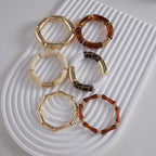 18K Gold Caramel Crush Statement Resin Bangle Bracelet Stacks