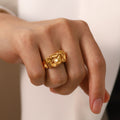 18K Gold Ribbon Like Statement Band Ring