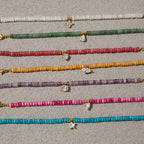 18K Gold Summer Carnival Color Beaded Charm Bracelet