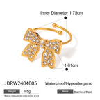 18K Gold Bejeweled Coquette Bow Stud Earrings