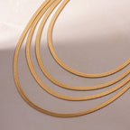 18K Gold Glowing Herringbone Snake Chain Necklace