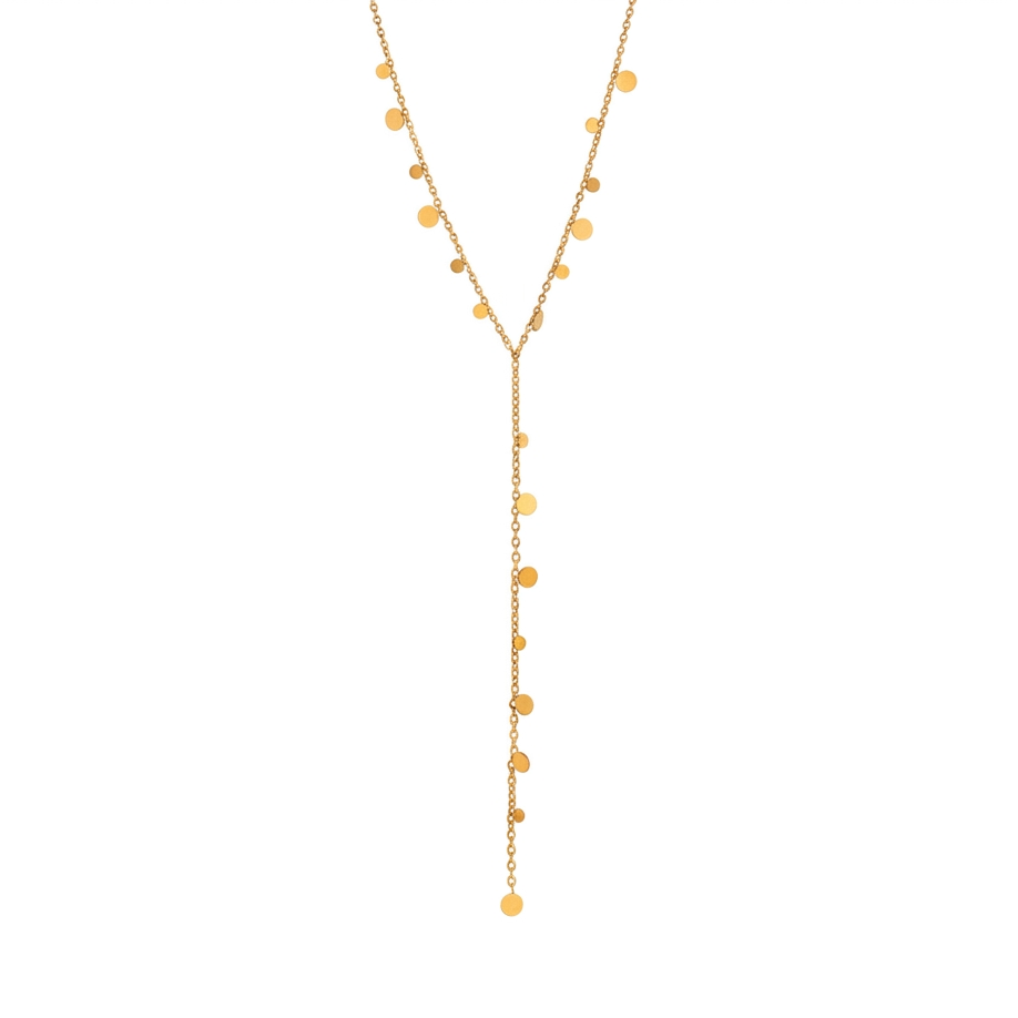 18K Gold Milky Way Star Y Shape Chain Necklace