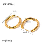 18K Gold Minimalist Geometric Heart Huggie Earrings