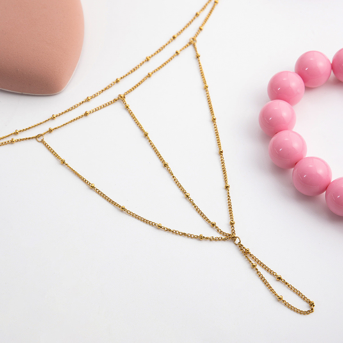 18K Gold Chic Connected Dainty Hand Chain Bracelet