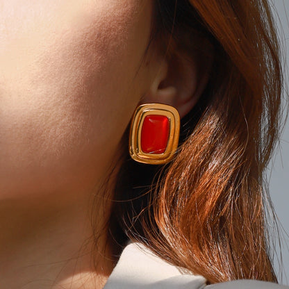 18K Gold Disco Rush Pop Color Statement Stud Earrings
