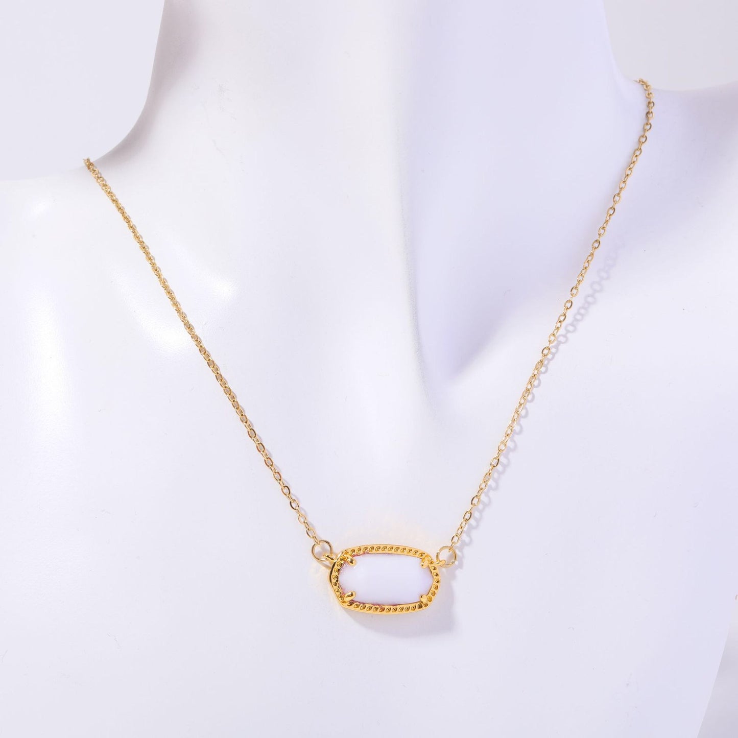 18K Gold Trendy Birthstone Pendant Necklace