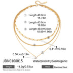 18K Gold Day Dream Dainty Pendant Paperclip Chain Layered Necklace Set