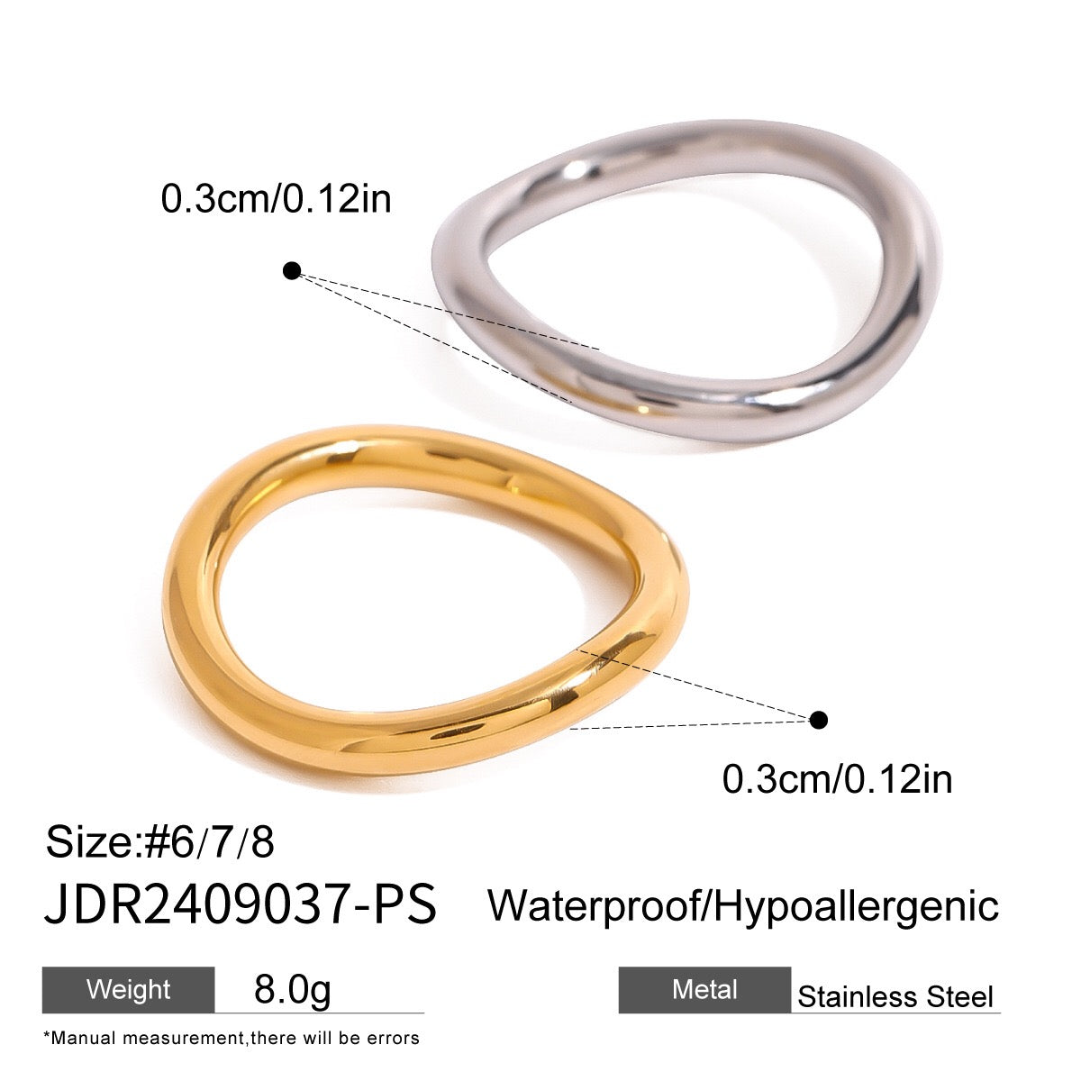 18K Gold and Silver Clean Lines Chic Stacking Rings