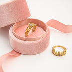 18K Gold Princess Tiara Statement Ring