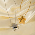 18K Gold Bright Star Pendant Statement Necklace