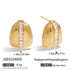 18K Gold Bling Coffee Bean Statement Stud Earrings
